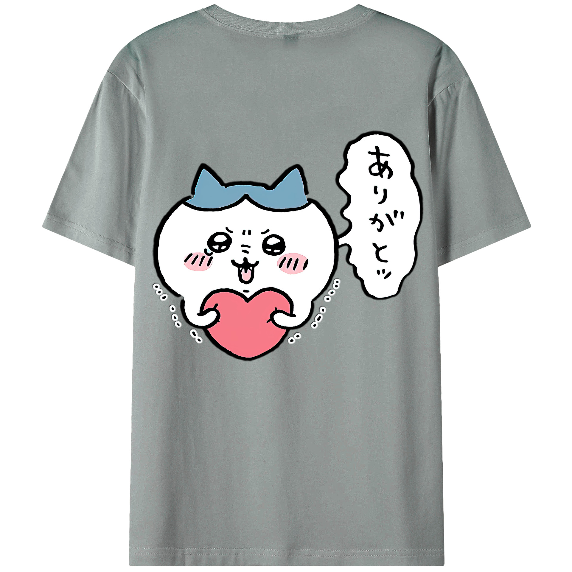 （画像用） ちいかわ ハチワレ Chii-kawa hachiware 綿100％ メンズ半袖Tシャツ（バックプリント） 通気性
